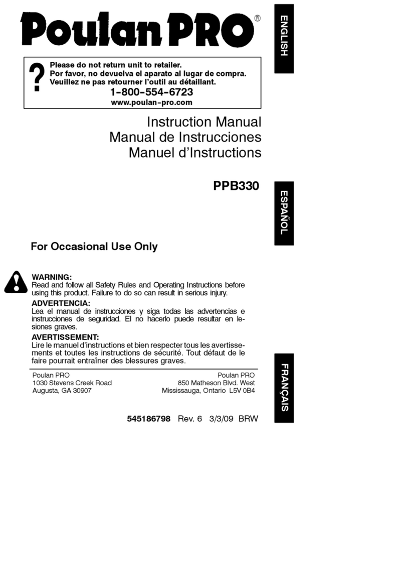 Poulan Pro 545186798 instruction manual