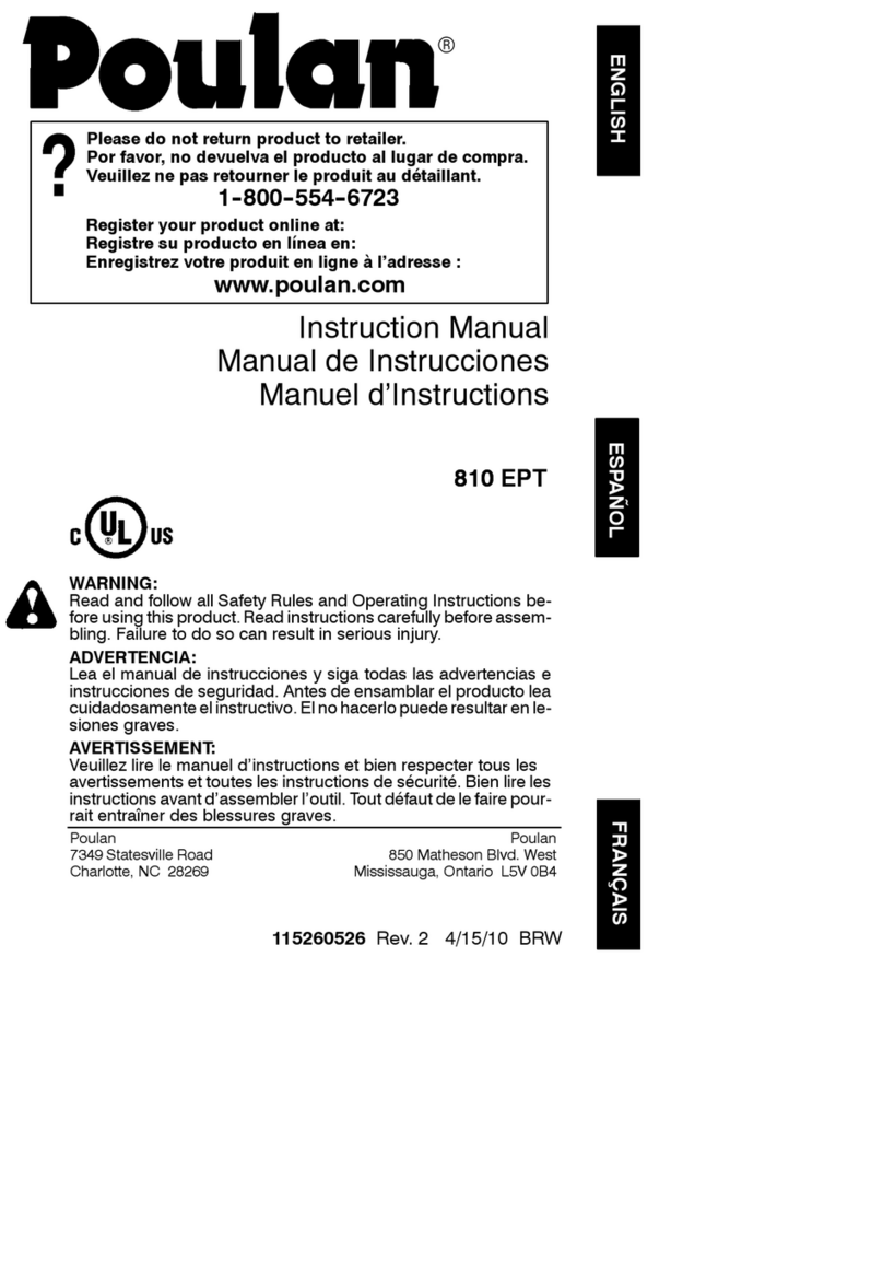 Poulan Pro 115260526 instruction manual