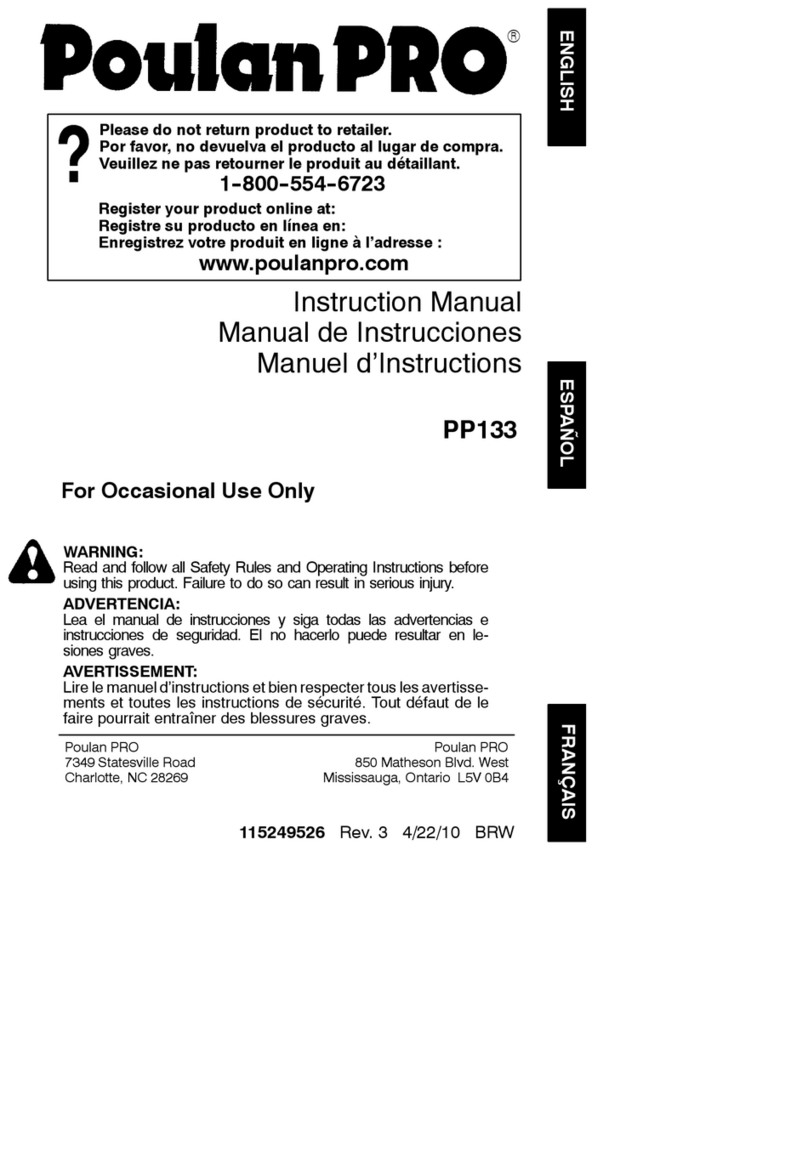Poulan Pro 115249526 User manual