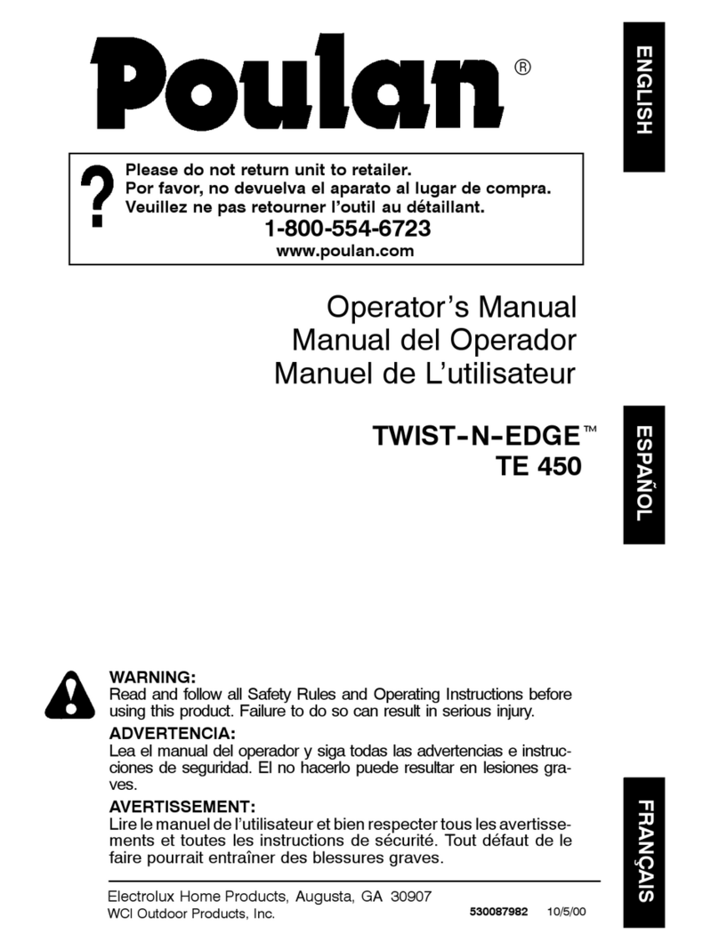 Poulan Pro TWIST-N-EDGE TE 450 Operator's manual