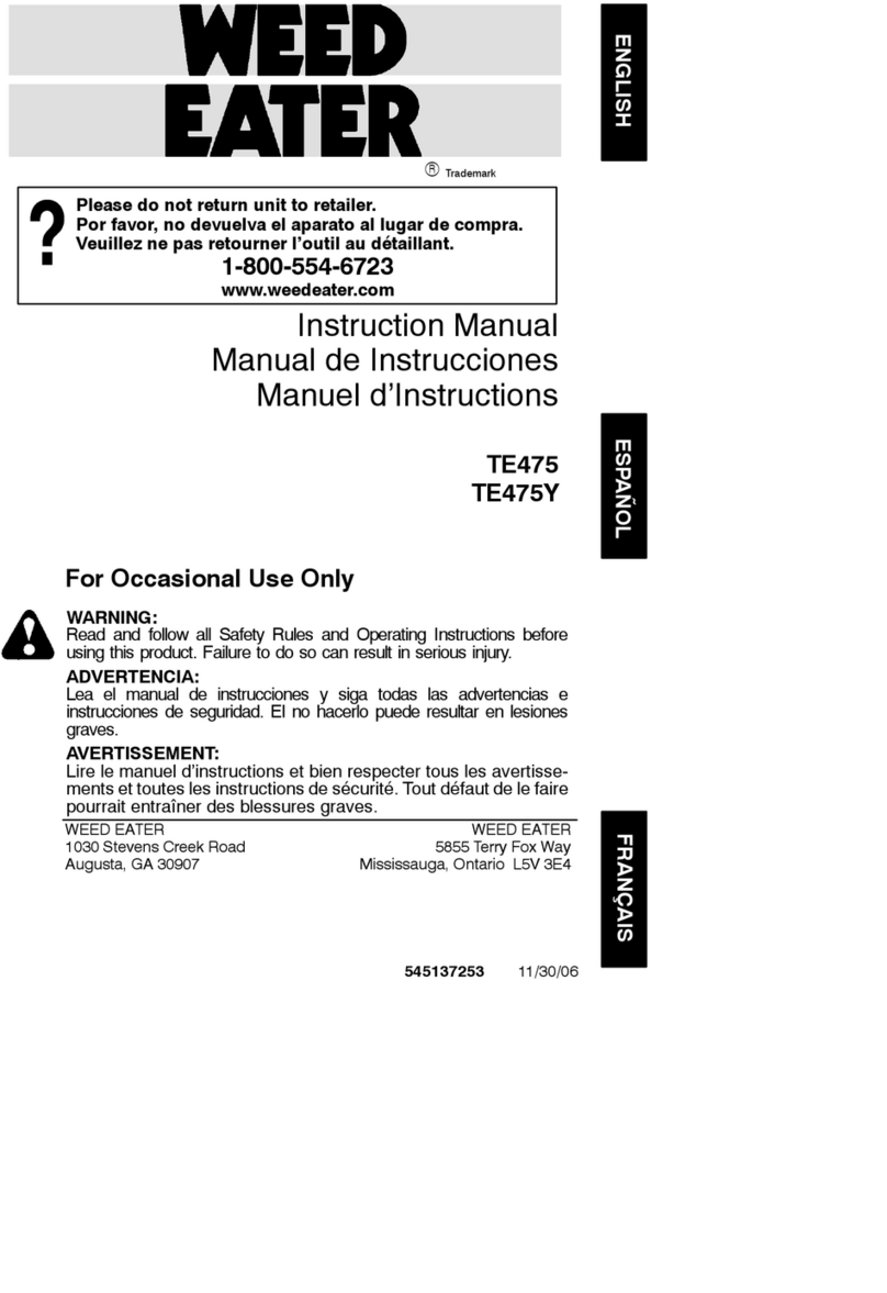 Weed Eater TE475 User manual