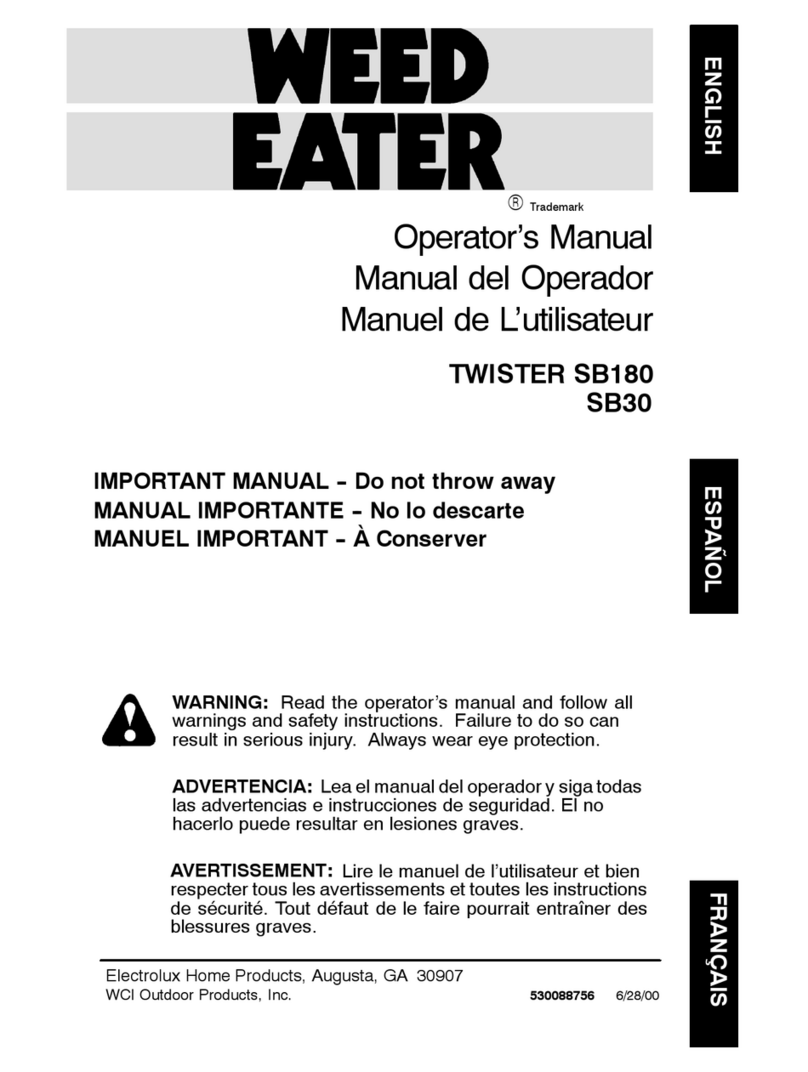 Weed Eater TWISTER SB180 Operator's manual
