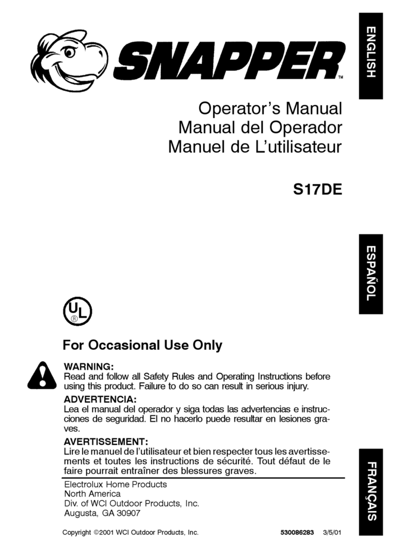 Snapper S17DE User manual Snapper S17DE User manual