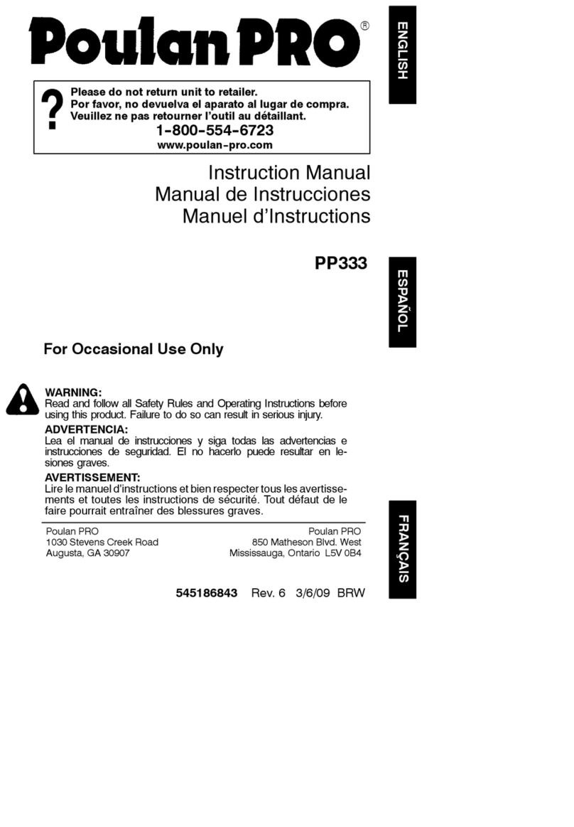 Poulan Pro 545186843 User manual