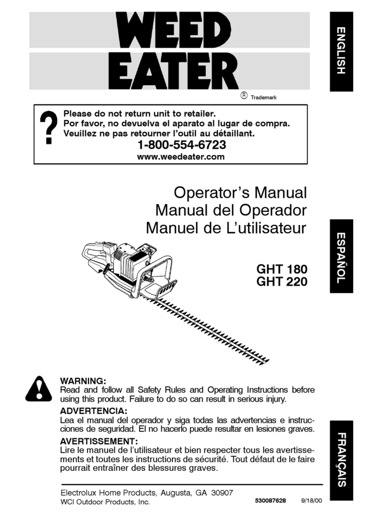 Weed Eater GHT 180 LE User manual