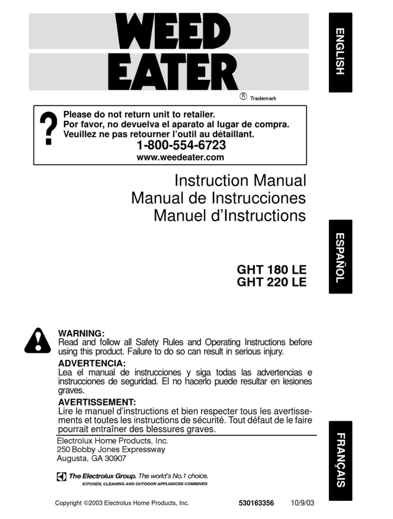 Weed Eater GHT 180 LE User manual