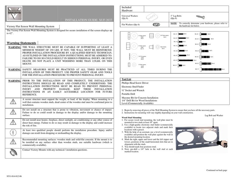 Victrory Mounts Victory XUF-2637 installation guide
