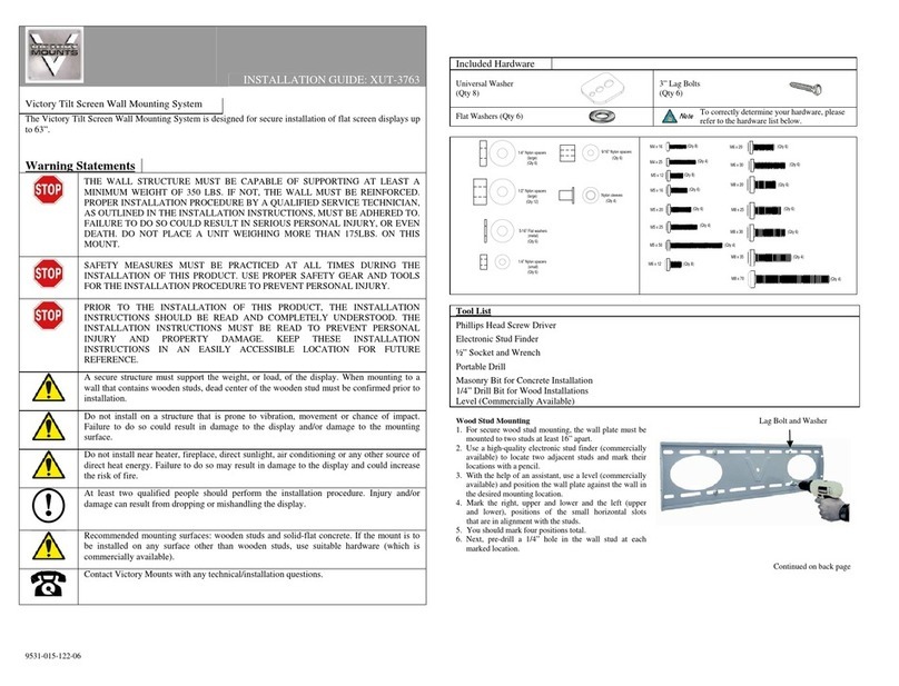 Victory Mounts Victory XUT-3763 installation guide