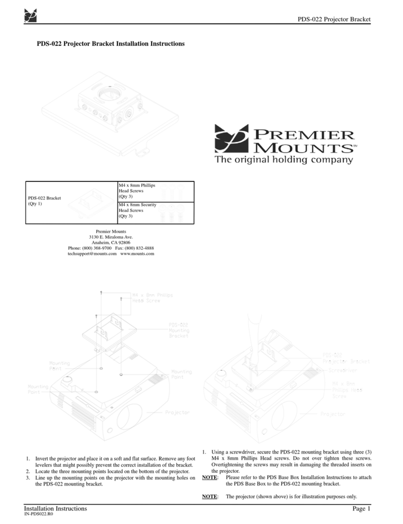Premier Mounts Low-Profile Dedicated Projector Mount... installation instructions