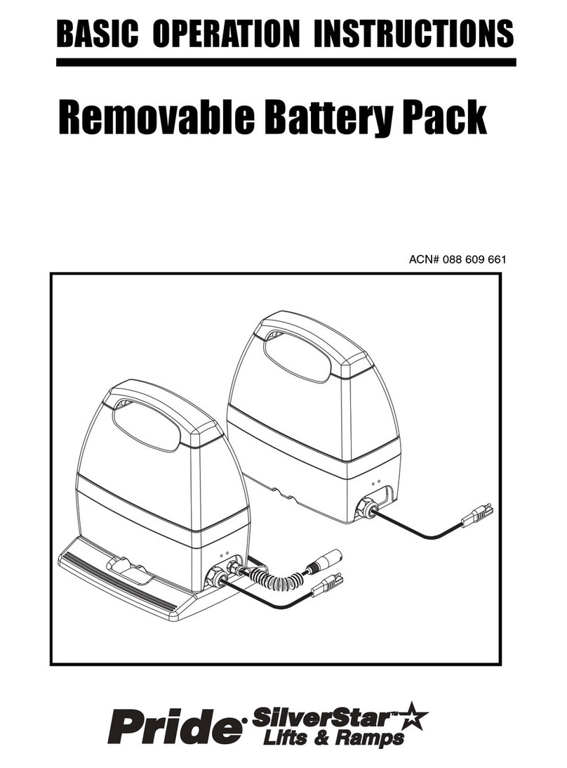 Pride Removable Battery Pack SilverStar Technical manual