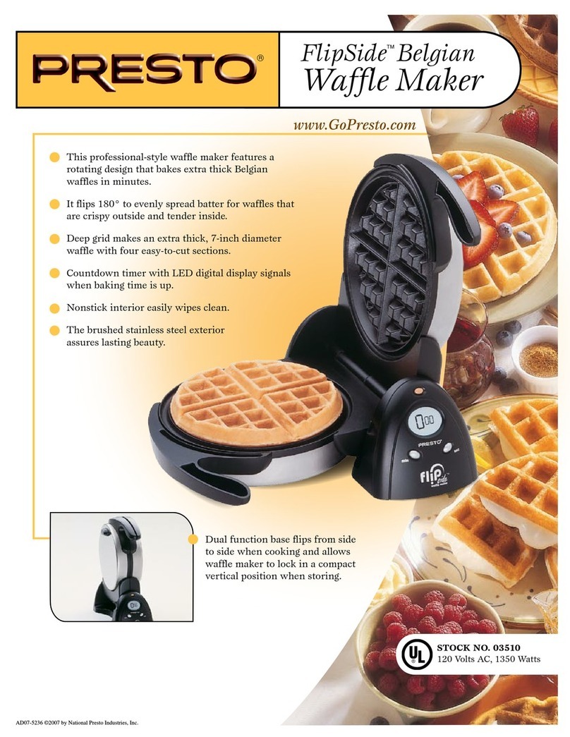 Presto FlipSide 03510 Specification sheet