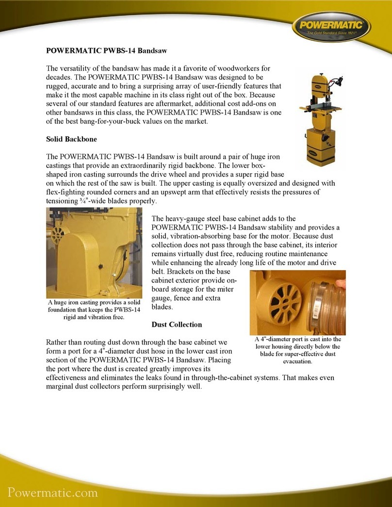 Powermatic PWBS-14 User manual