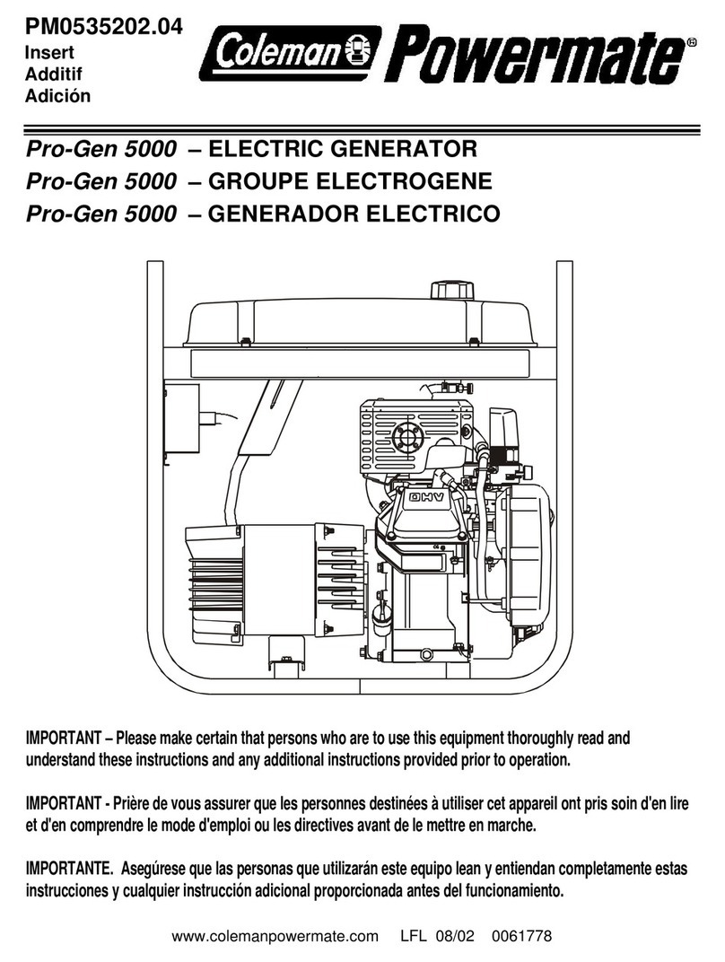 Powermate Pro-Gen 5000 PM0535202.04 User manual