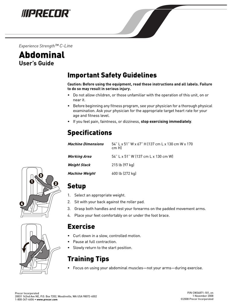 Precor EXPERIENCE STRENGTHTM C-LINE CW34871-101 User manual
