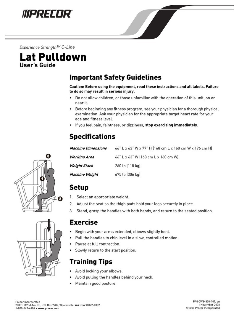 Precor CW34870-101 User manual