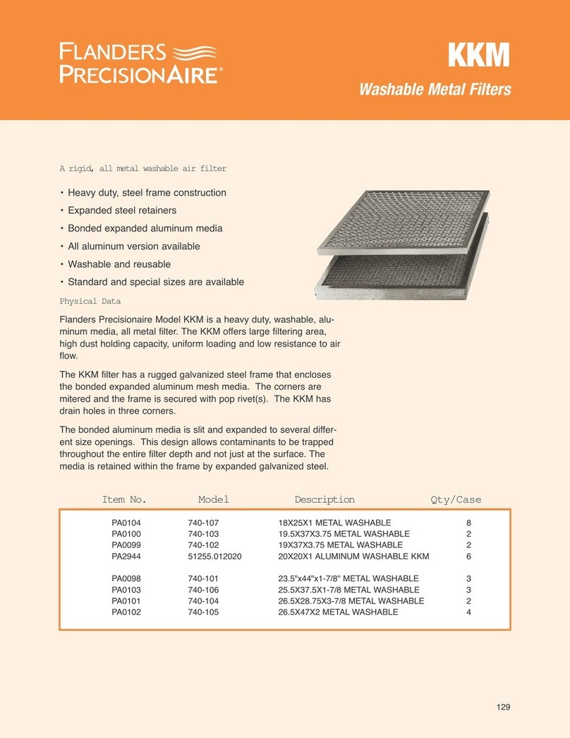 Flanders Washable Metal Filters KKM Specification sheet