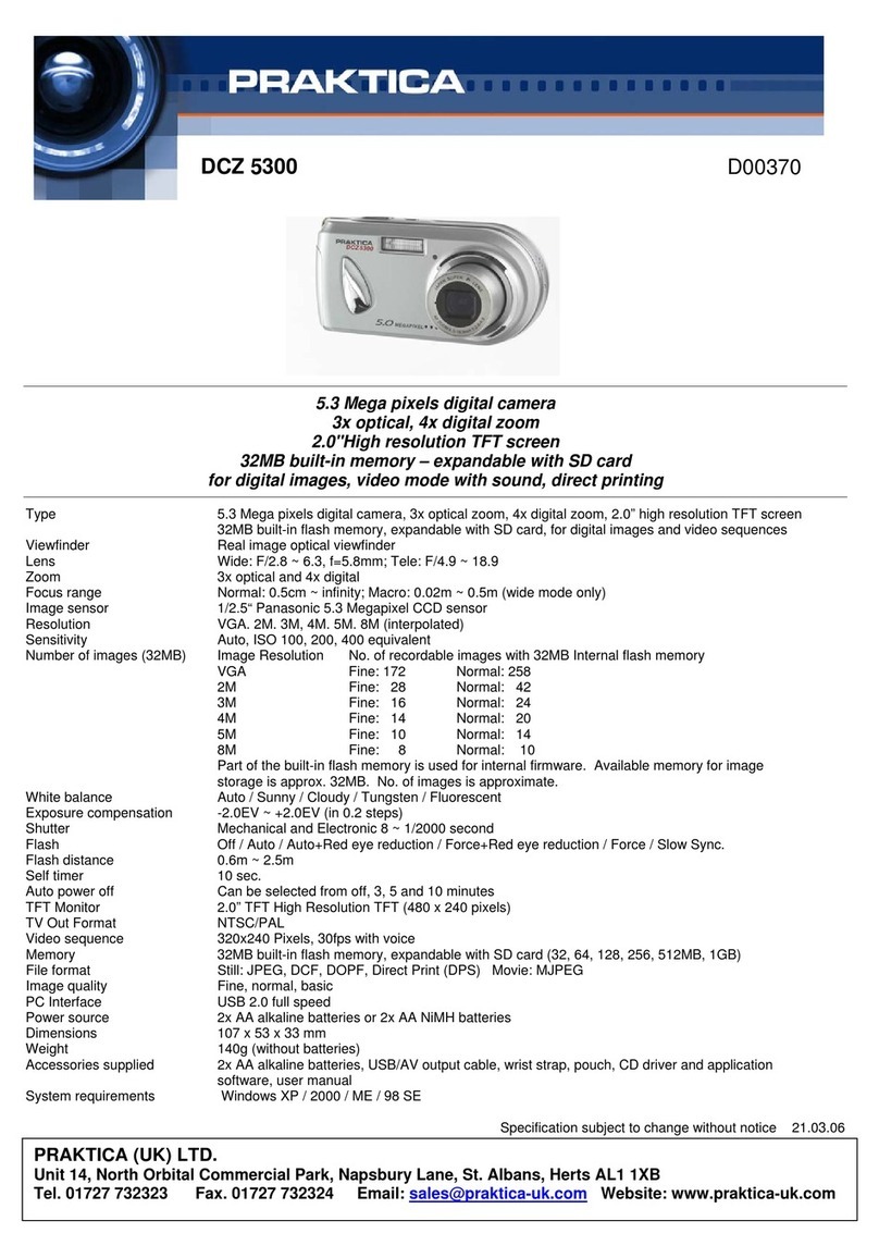 Praktica D00370 Specifications