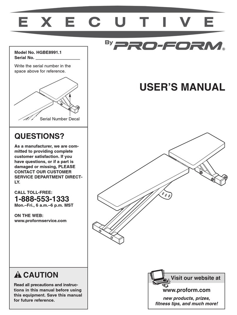 Pro-Form EXECUTIVE HGBE8991.1 User manual