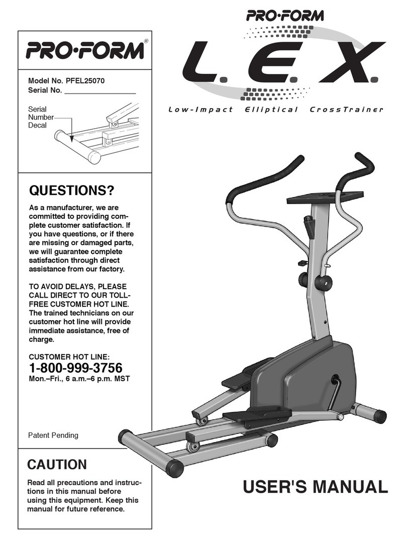 Pro-Form L.E.X PFEL25070 User manual