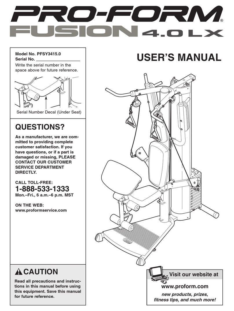 Pro-Form Fusion PFSY3415.0 User manual