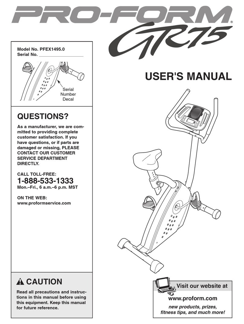 Pro-Form GR 75 PFEX1495.0 User manual