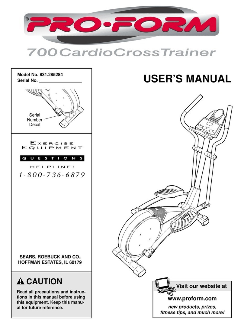 Pro-Form CardioCross Trainer 831.285284 user manual