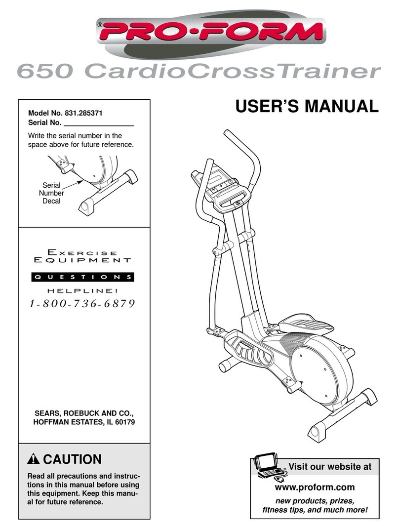 Pro-Form CardioCross Trainer 831.285371 User manual Pro-Form CardioCross Trainer 831.285371 User manual