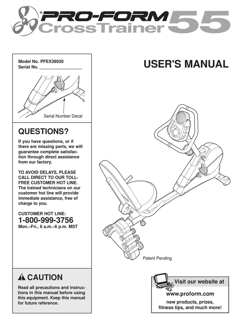 Pro-Form CrossTrainer PFEX39930 User manual Pro-Form CrossTrainer PFEX39930 User manual
