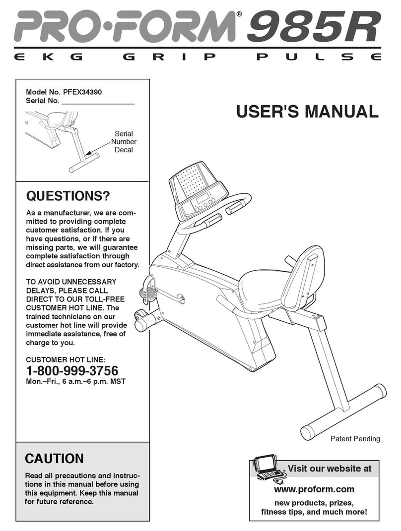 Pro-Form 985 Rt user manual