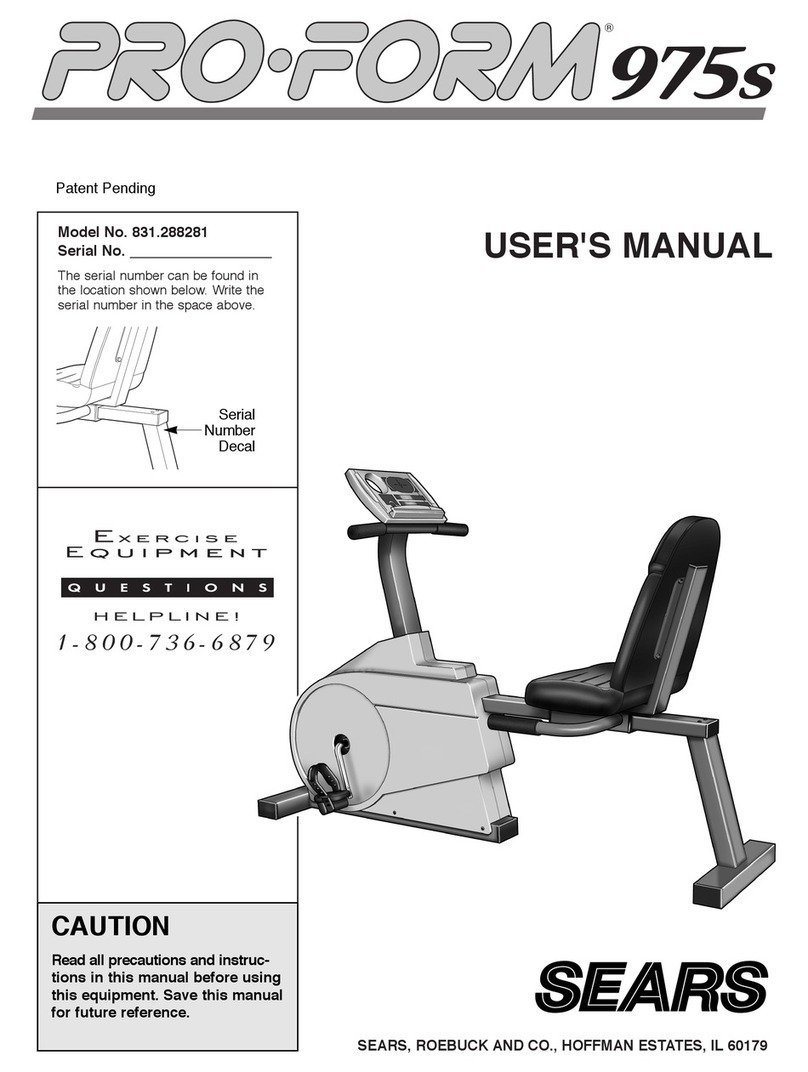 Pro-Form 975s 831.288281 User manual Pro-Form 975s 831.288281 User manual