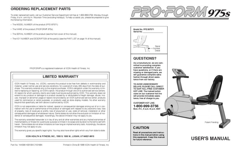 Pro-Form 975S User manual