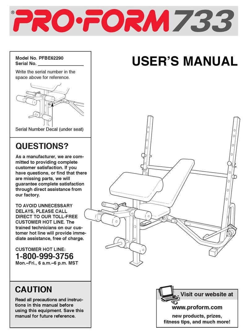 Pro-Form PFBE62290 user manual