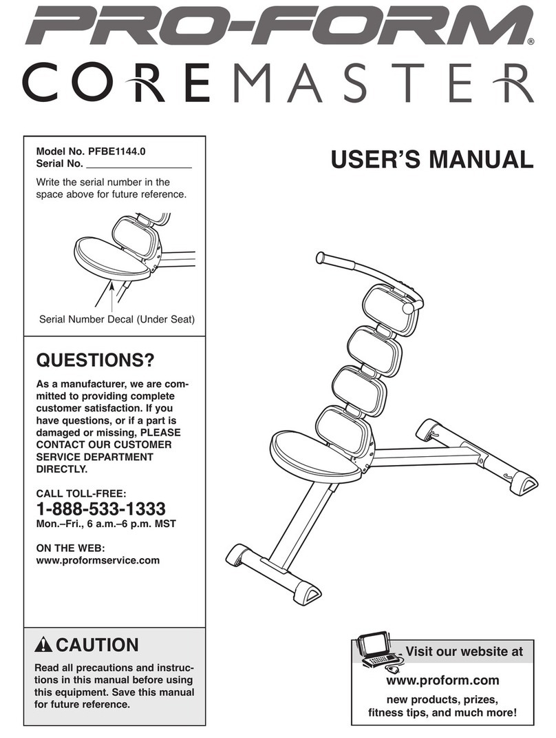 Pro-Form COREMASTER PFBE1144.0 User manual