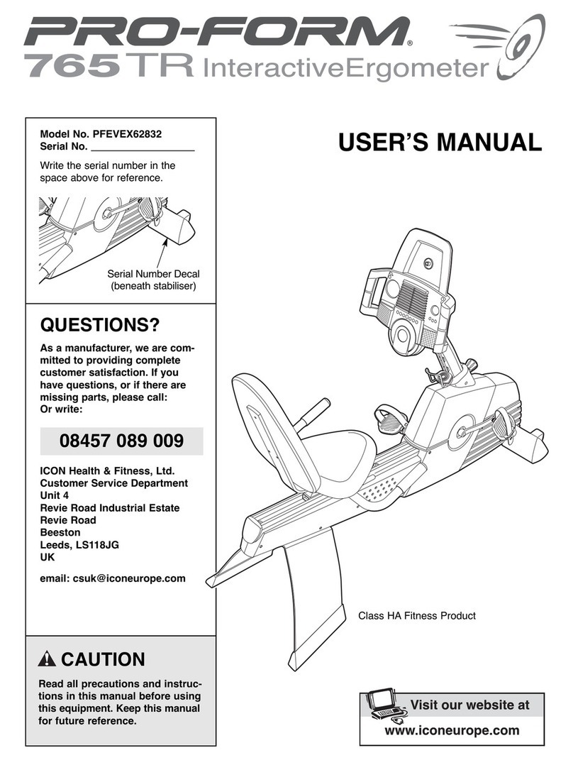 Pro-Form Interactive Ergometer PFEVEX62832 user manual