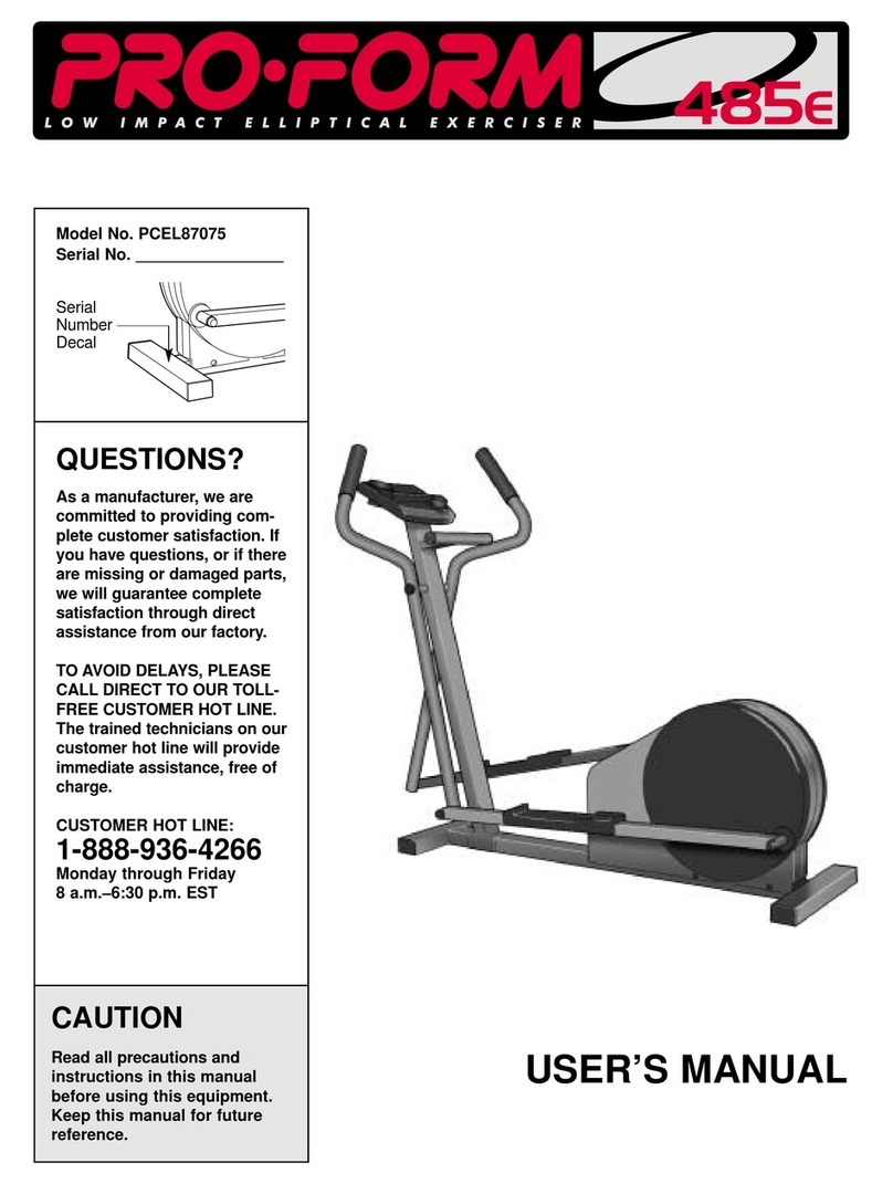 Pro-Form PCEL87075 User manual