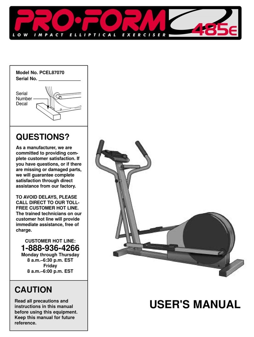 Pro-Form PCEL87070 User manual