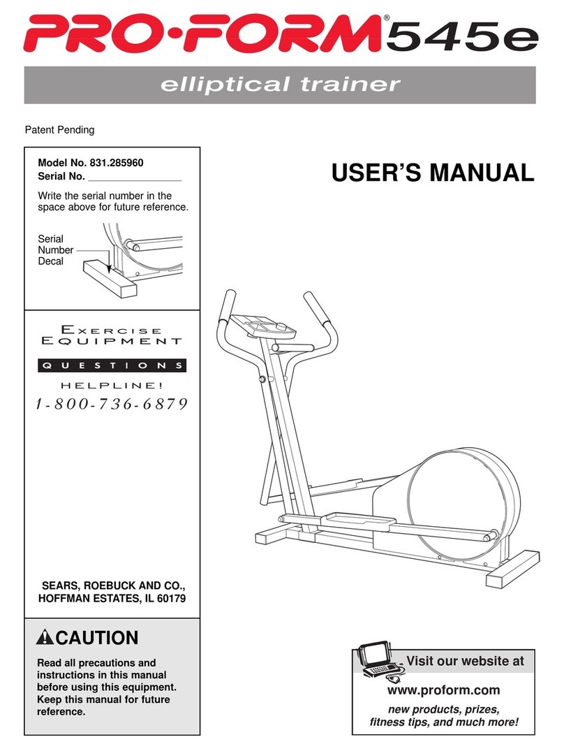 Pro-Form 545e User manual