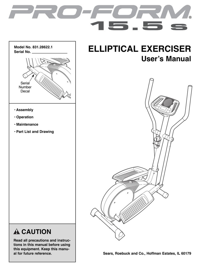 Pro-Form 15.5 s 831.28622.1 user manual