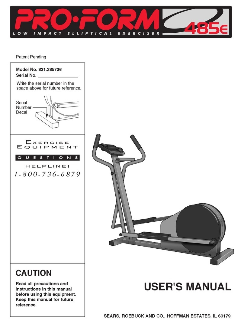 Pro-Form 485 E Eng/french User manual