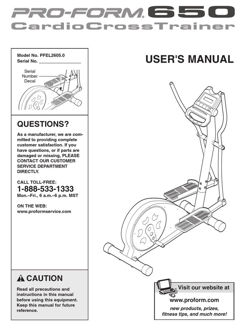Pro-Form CardioCross Trainer PFEL2605.0 User manual