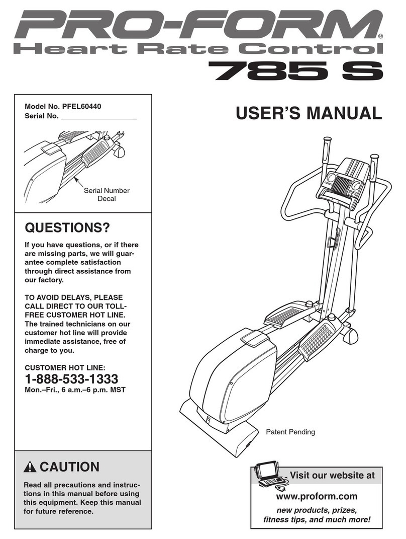 Pro-Form 785 S User manual