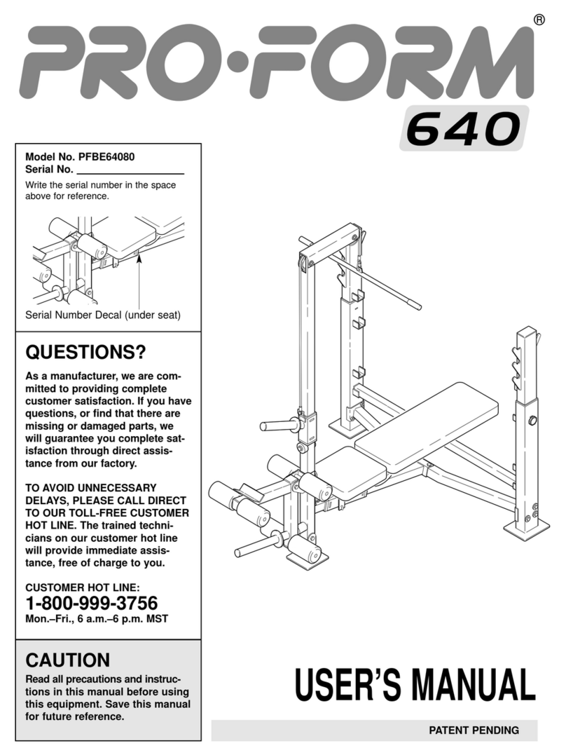 Pro-Form 640 user manual Pro-Form 640 user manual