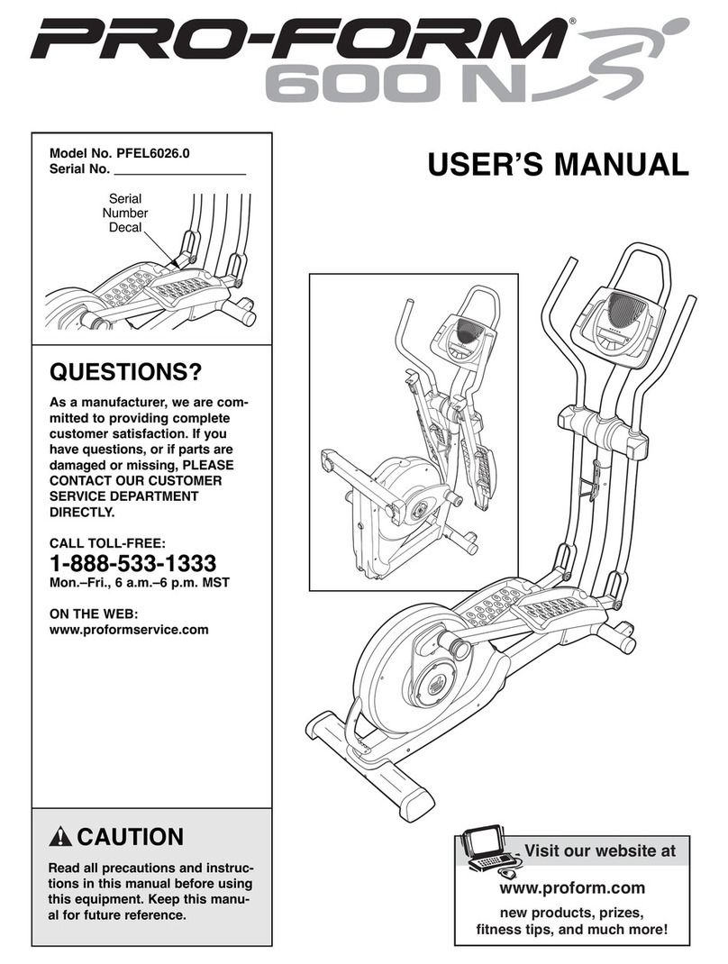 Pro-Form 600 N PFEL6026.0 user manual