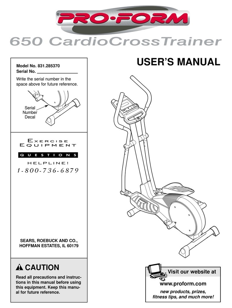 Pro-Form 650 831.285370 user manual