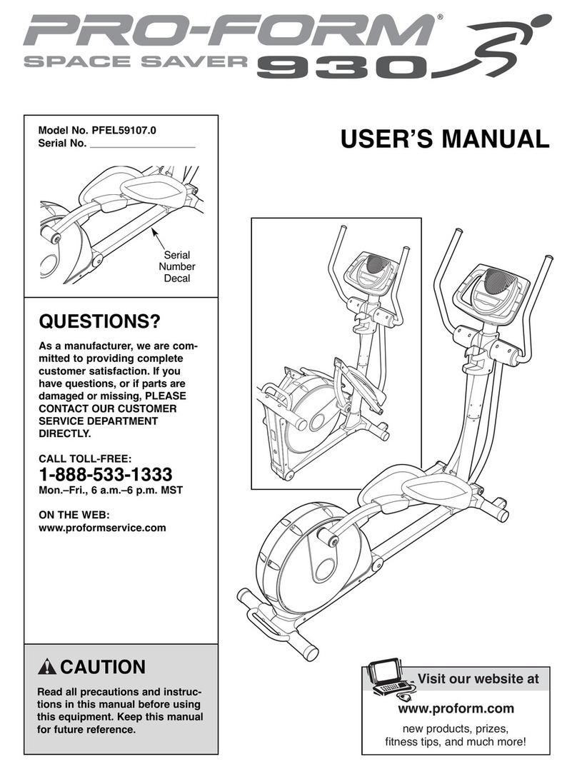 Pro-Form SPACE SAVER PFEL59107.0 User manual