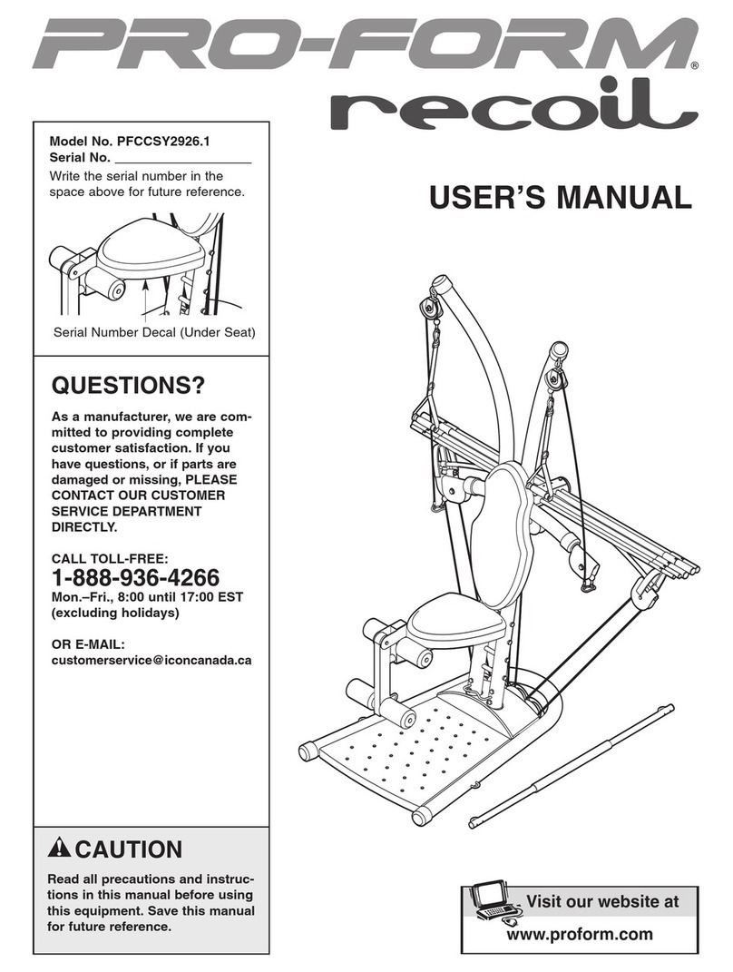 Pro-Form Recoil PFCCSY2926.1 User manual