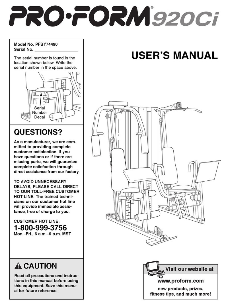 Pro-Form PFSY74490 User manual Pro-Form PFSY74490 User manual