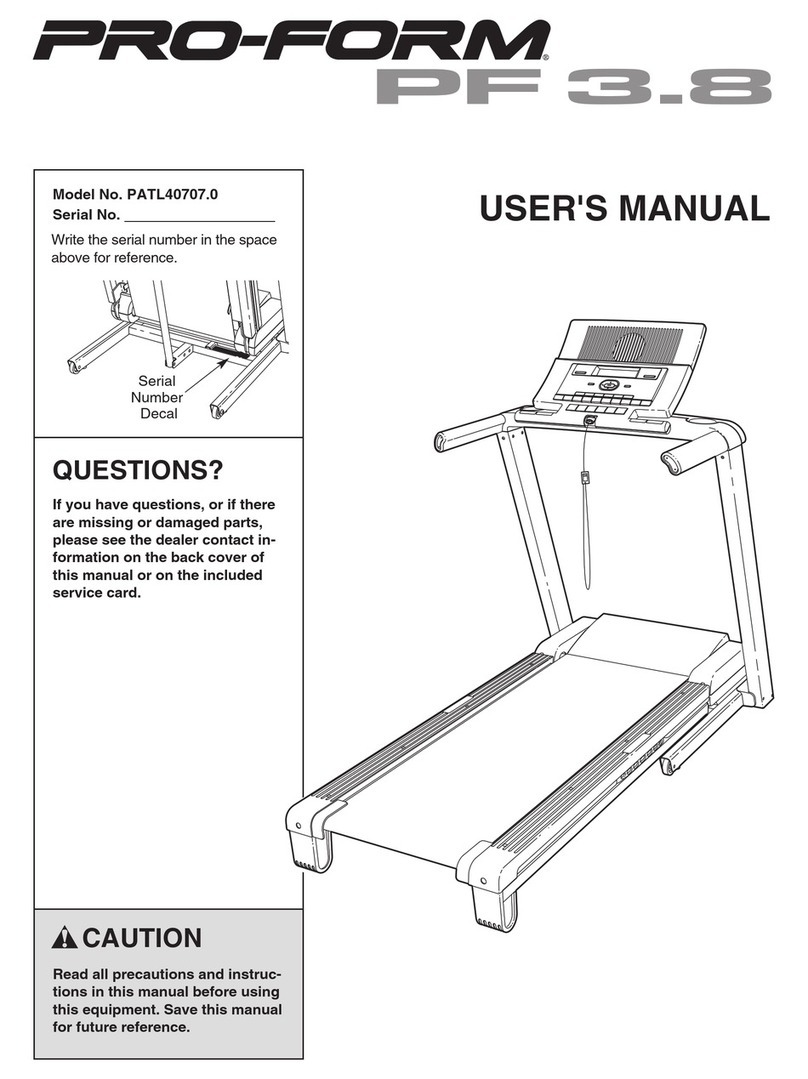 Pro-Form 3.8 PATL40707.0 User manual Pro-Form 3.8 PATL40707.0 User manual
