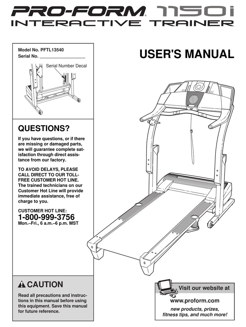 Pro-Form 1150i PFTL13540 User manual