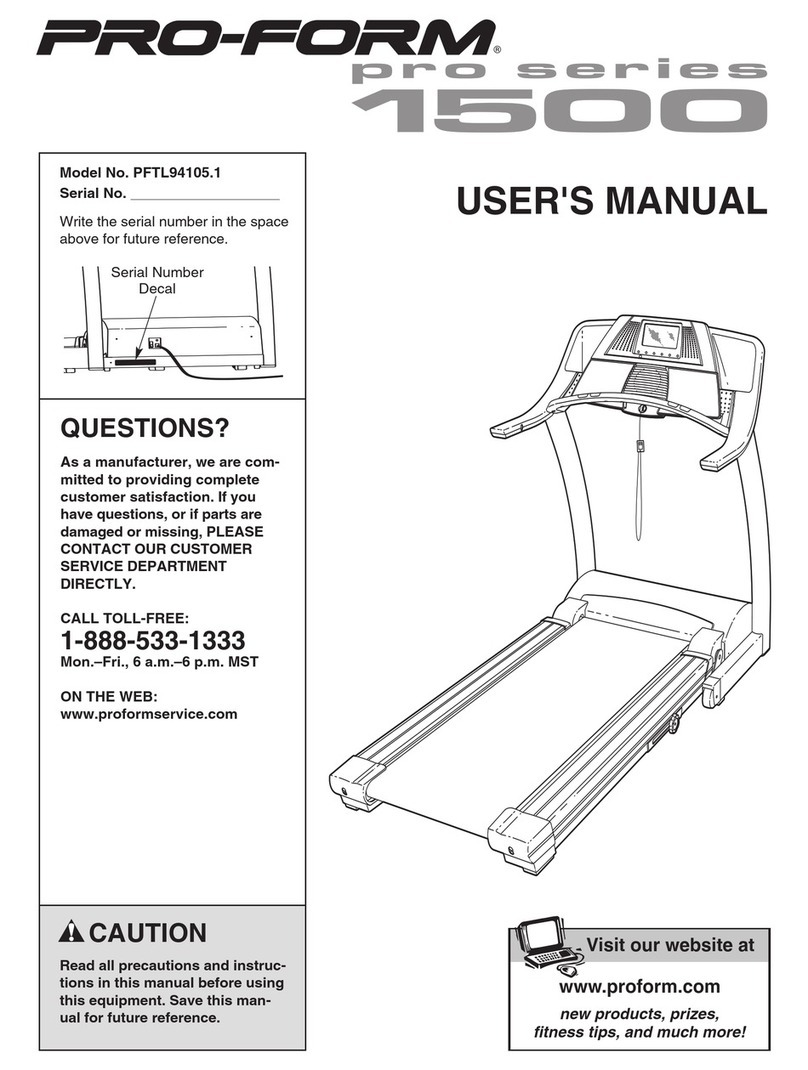 Pro-Form 1500 PFTL94105.1 User manual Pro-Form 1500 PFTL94105.1 User manual